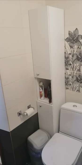Фотография покупателя товара Пенал для ванной комнаты "Вега 3600" белый, 36 х 30 х 181 см - Фото 5