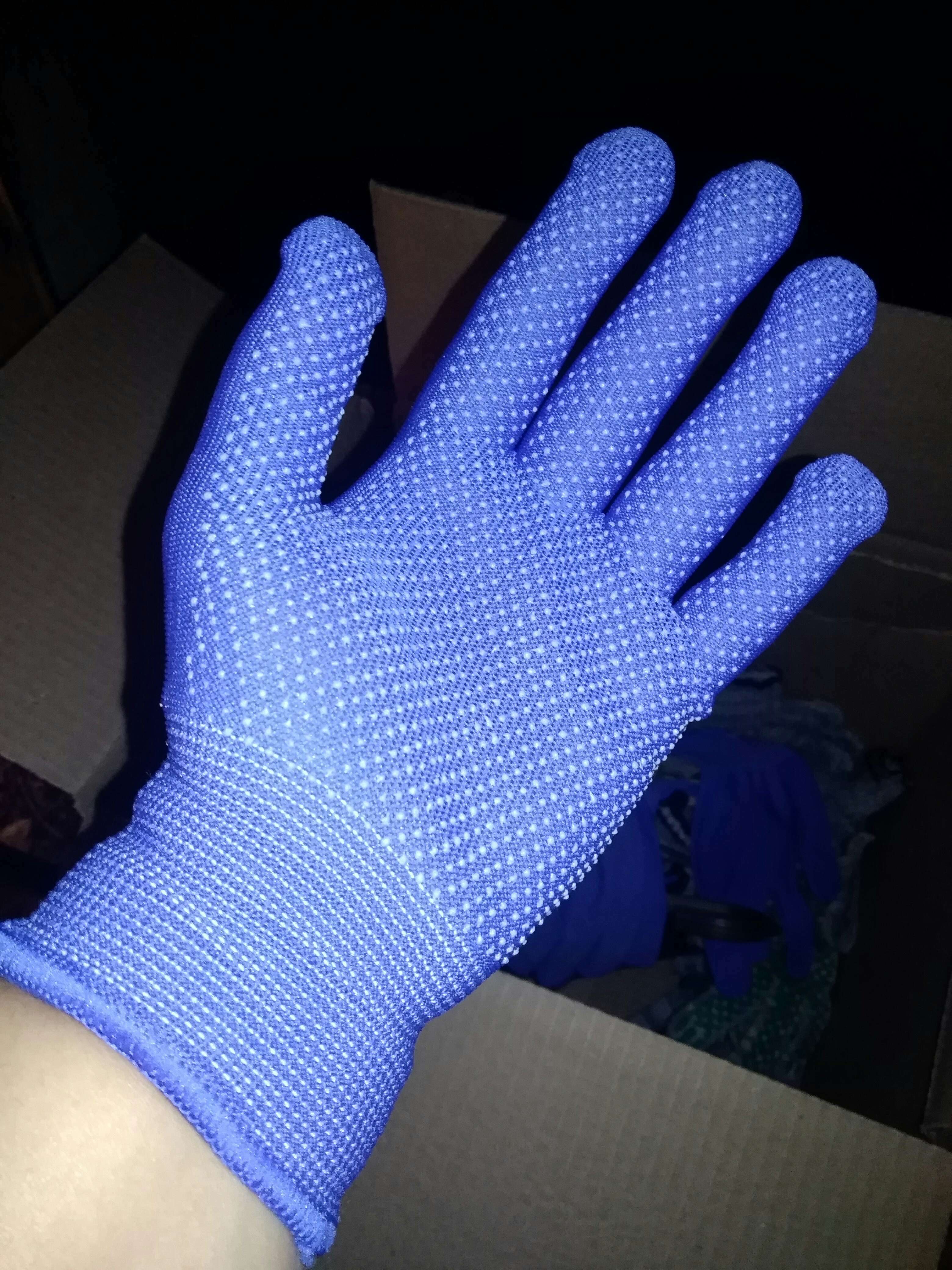 Фотография покупателя товара Перчатки рабочие, х/б, с нейлоновой нитью, с ПВХ точками, размер 8, синие, Greengo - Фото 1