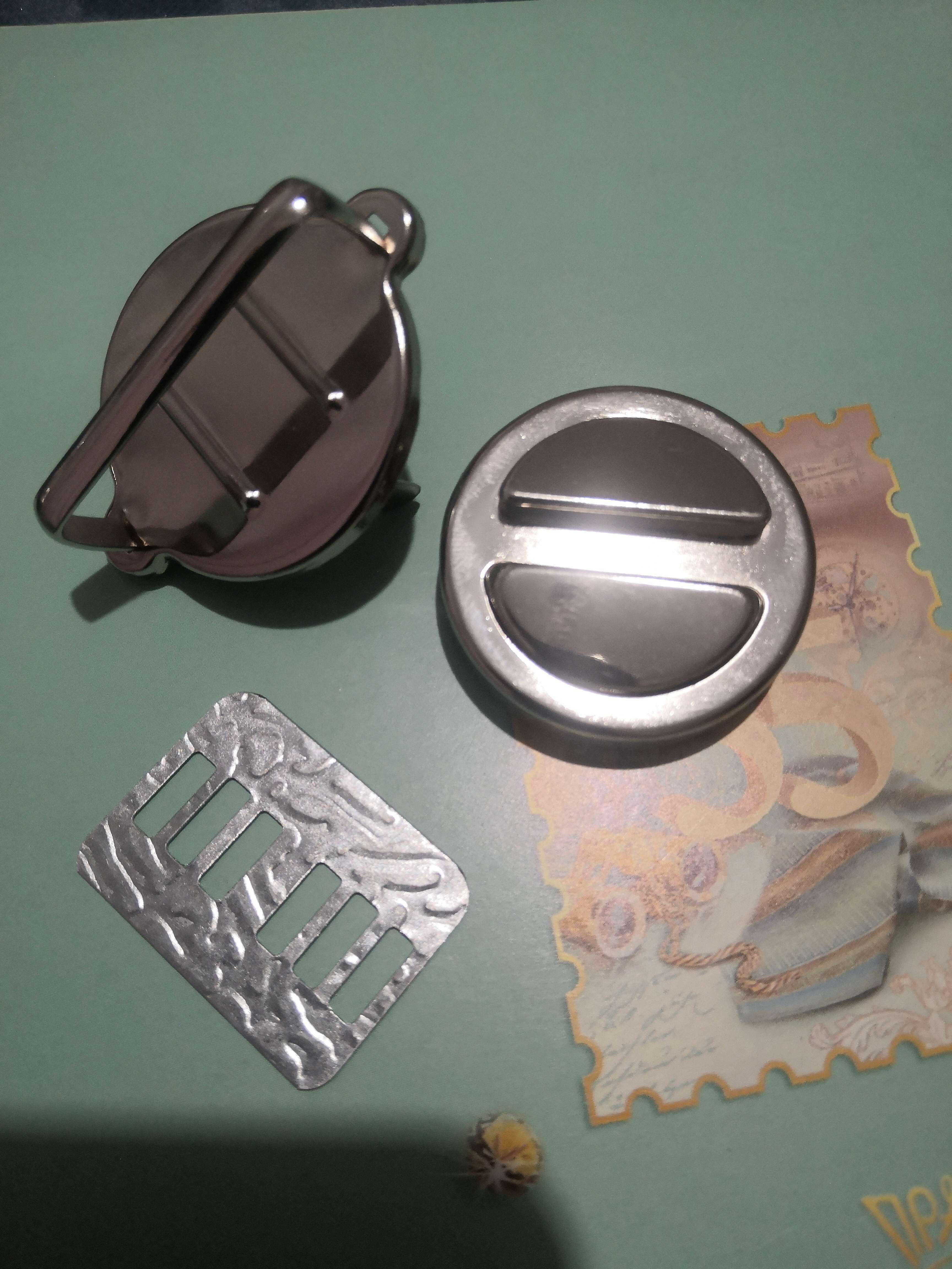 Фотография покупателя товара Застёжка для сумки, 3 × 3 см, цвет жемчужный серебряный
