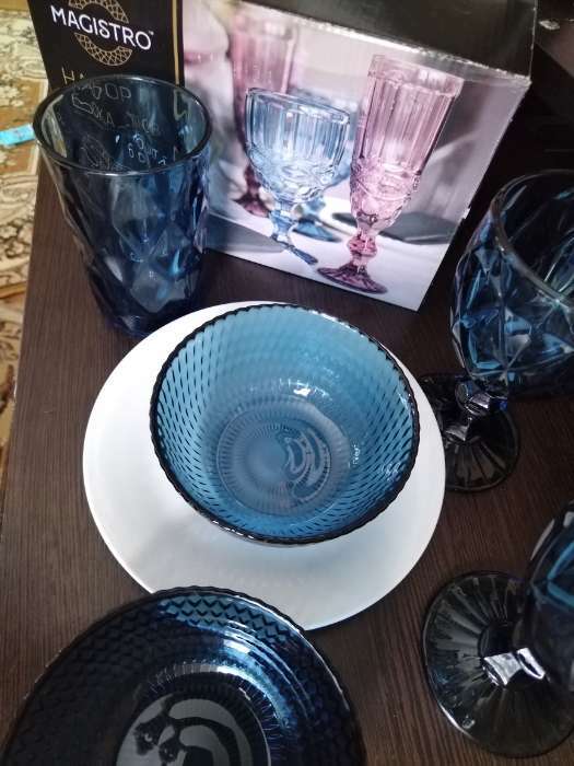 Фотография покупателя товара Набор бокалов из стекла Magistro «Круиз», 250 мл, 8×15,3 см, 6 шт, цвет синий - Фото 8