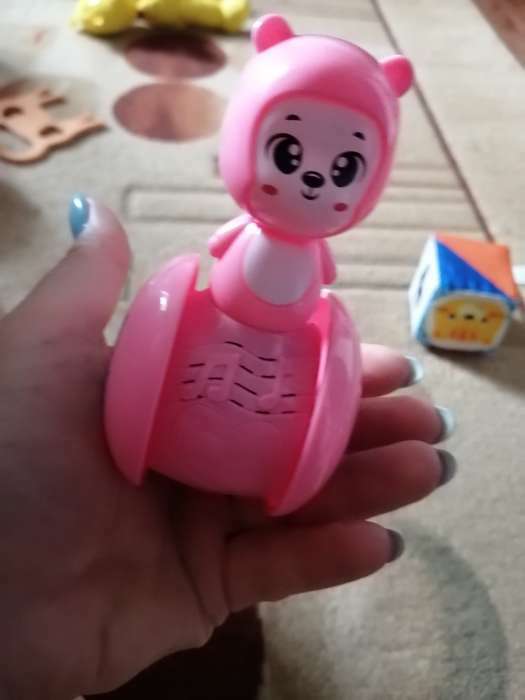 Фотография покупателя товара Развивающая игрушка музыкальная неваляшка «Мишка Роро», розовый - Фото 1