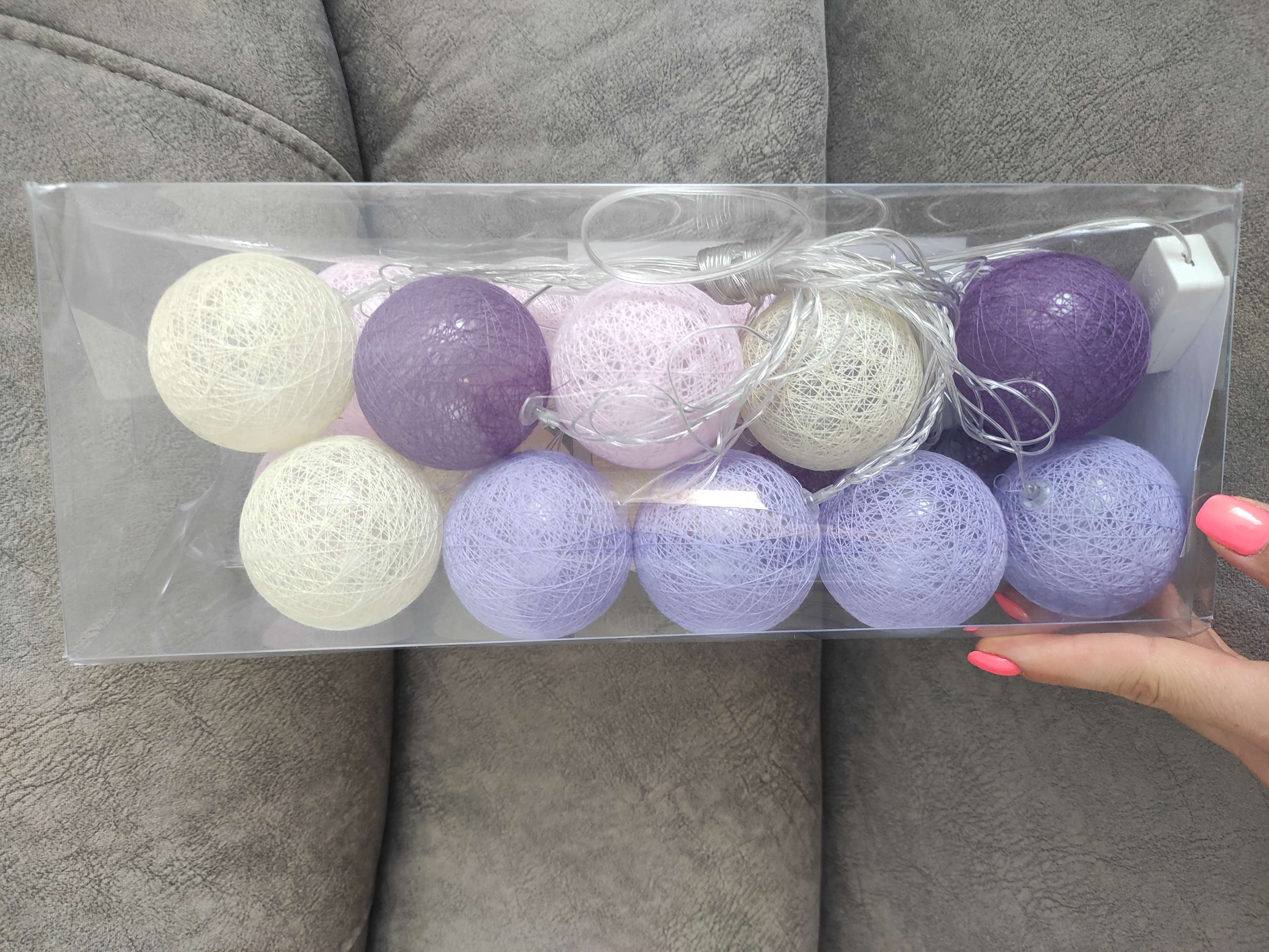 Фотография покупателя товара Гирлянда «Нить» 5 м с насадками «Клубки красно-голубые», IP20, прозрачная нить, 20 LED, свечение тёплое белое, 220 В - Фото 56