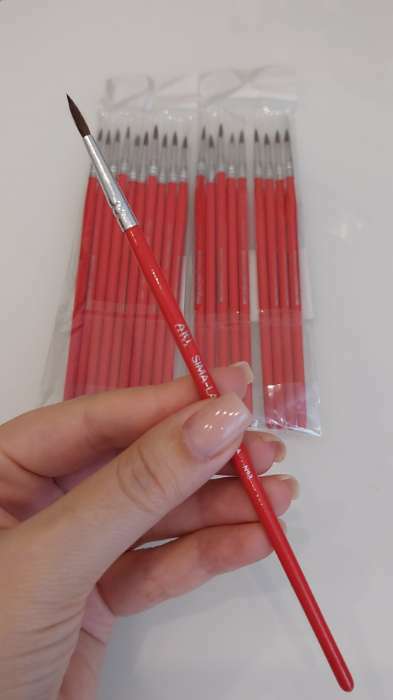 Фотография покупателя товара Кисть для рисования из волоса белки круглая № 3 короткая ручка