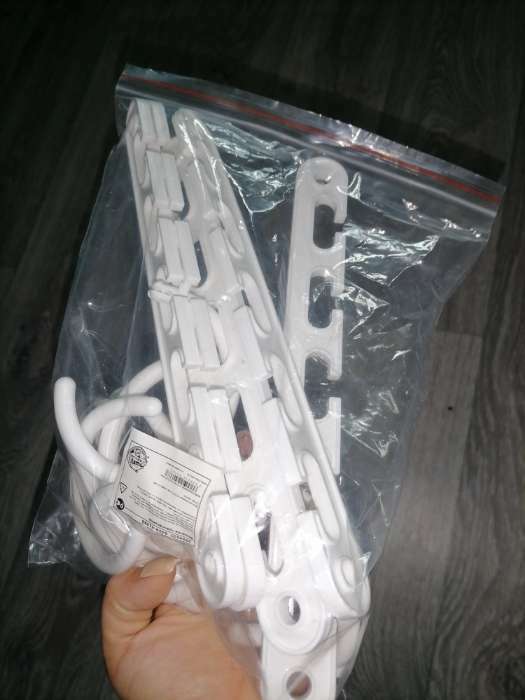 Фотография покупателя товара Вешалка-трансформер, 24 см, 5 крючков, цвет белый - Фото 3