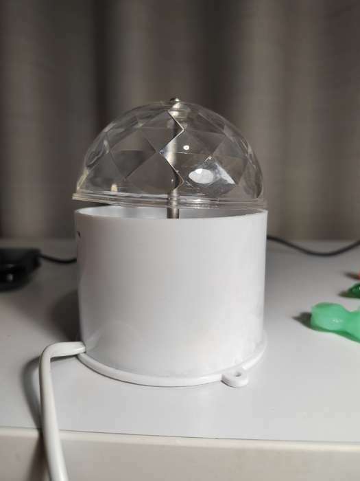 Фотография покупателя товара Световой прибор «Хрустальный шар» 7.5 см, свечение RGB, 220 В, белый - Фото 28