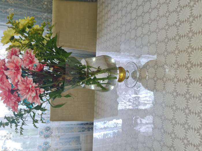 Фотография покупателя товара Ваза "Кантри голд" Амфора ваза средняя 31х17 см 3,8 л прозрачная - Фото 1