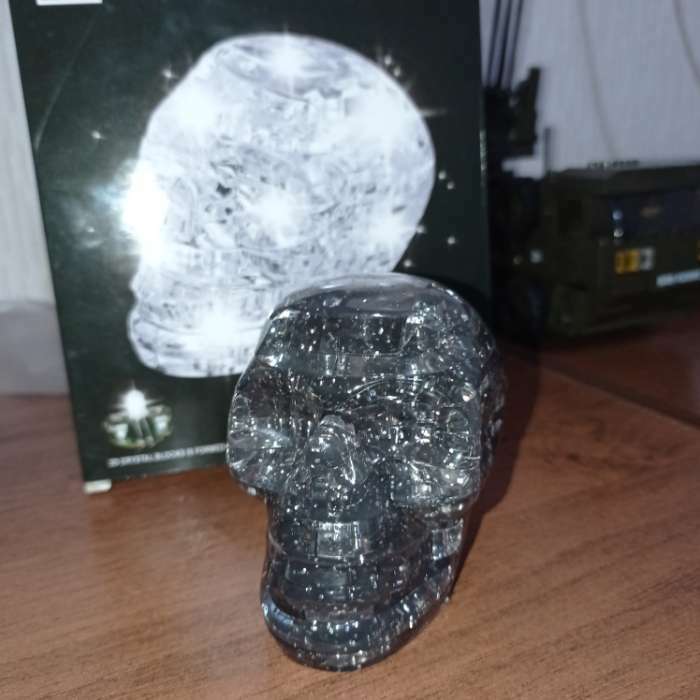Фотография покупателя товара 3D пазл кристаллический «Череп, 49 деталей, световые эффекты, работает от батареек