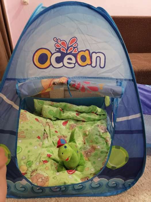 Фотография покупателя товара Набор детская игровая палатка + туннель + сухой бассейн «Океан», 6 × 53 × 53 см - Фото 2