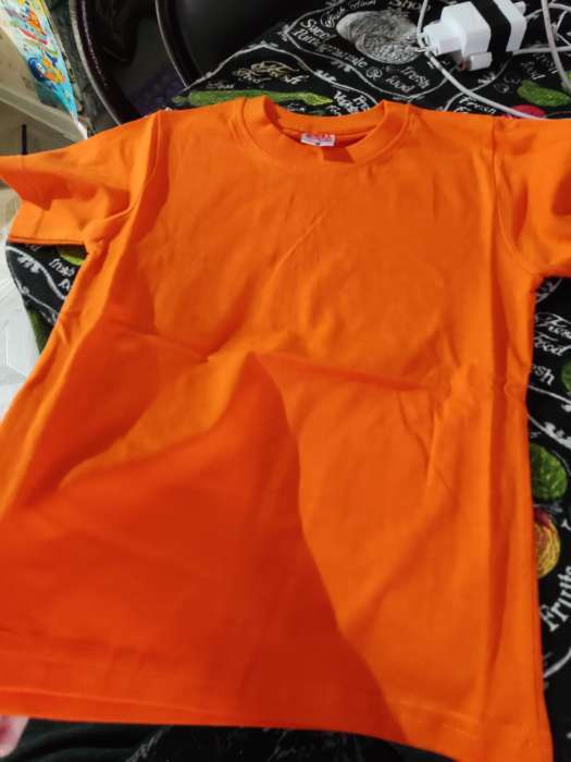 Фотография покупателя товара Футболка детская, цвет оранжевый, рост 86 см - Фото 6