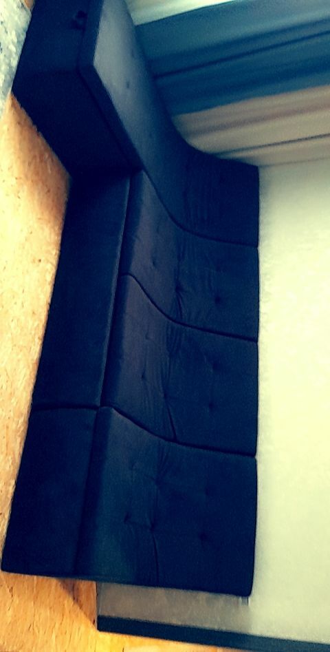 Фотография покупателя товара Угловой модульный диван «Холидей», механизм дельфин, микровельвет, цвет чёрный - Фото 2