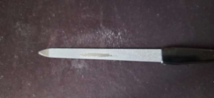 Фотография покупателя товара Пилка металлическая для ногтей, 17 см, на блистере, цвет серебристый/чёрный - Фото 1
