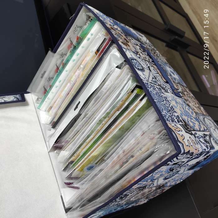 Фотография покупателя товара Короб стеллажный для хранения с крышкой Доляна «Мозаика», 40×30×25 см, цвет синий - Фото 3