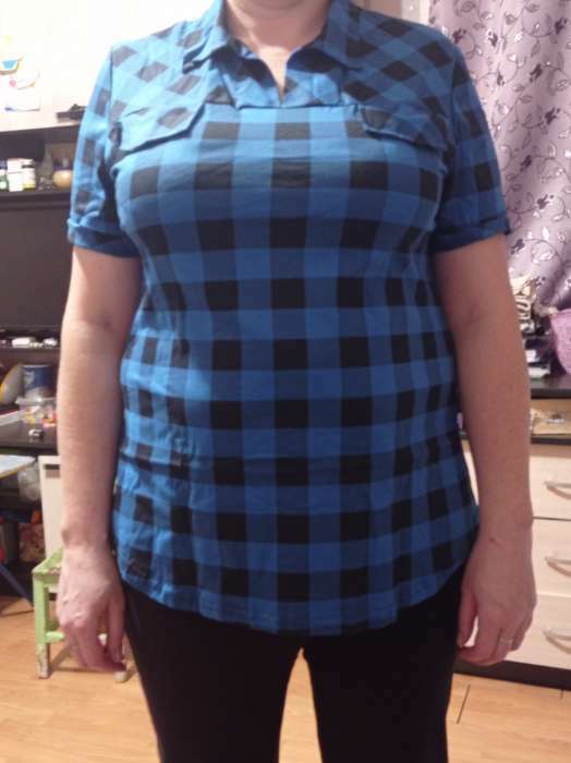 Фотография покупателя товара Рубашка женская «Катрин» цвет синий, размер 56 - Фото 2