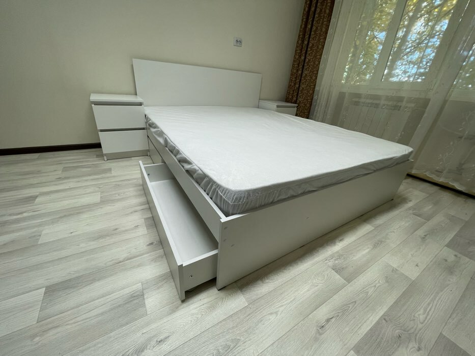 Фотография покупателя товара Кровать 900 с ящиками и основанием Мадера, с/м 900х2000, Белый - Фото 29