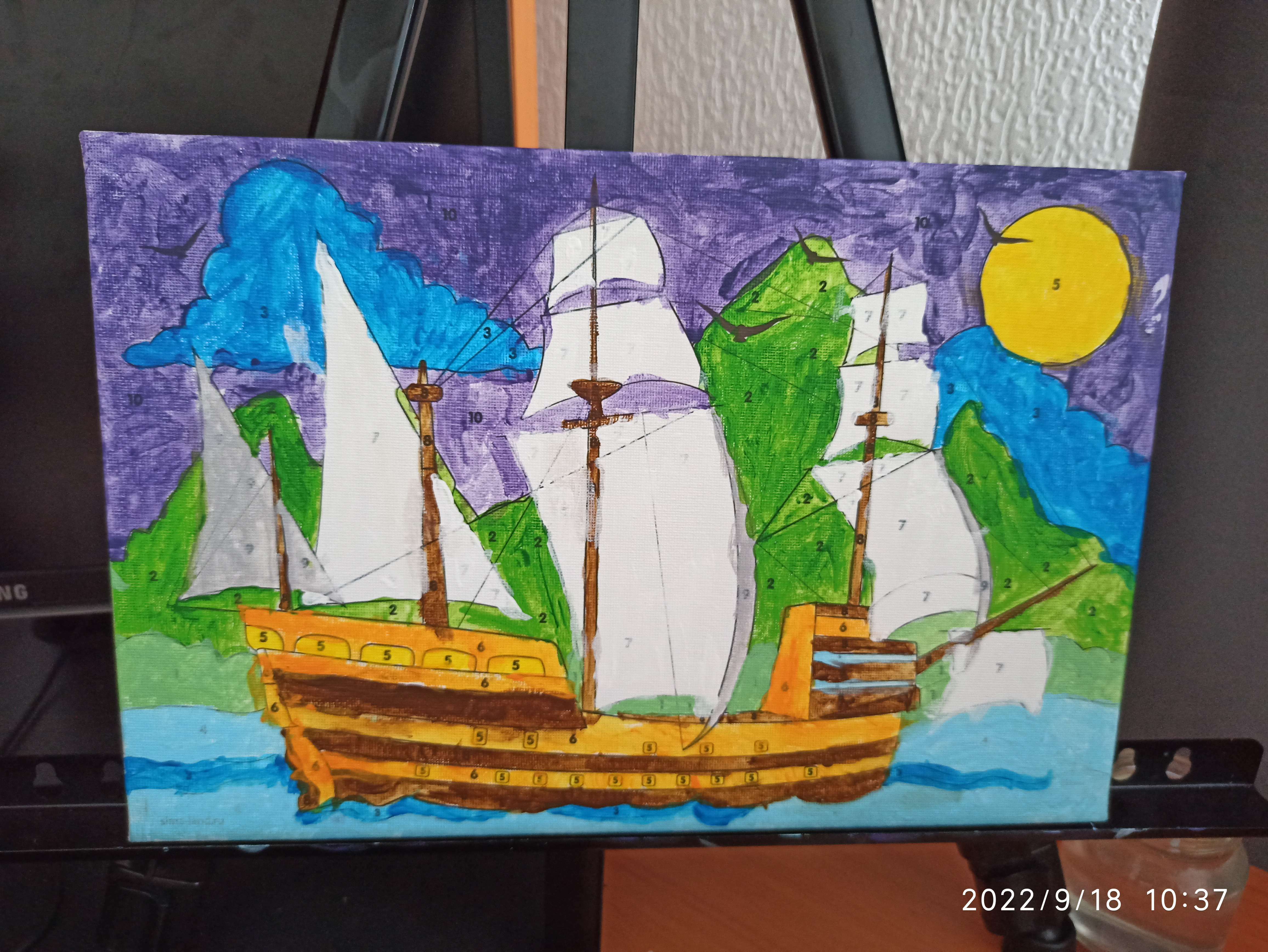 Фотография покупателя товара Картина по номерам для детей «Корабль в море», 20 х 30 см - Фото 1