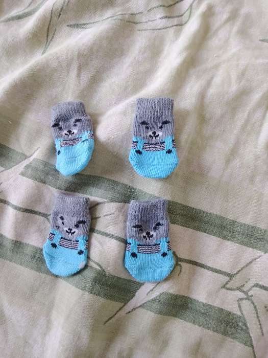Фотография покупателя товара Носки нескользящие "Мишки", размер S (2,5/3,5 * 6 см), набор 4 шт, серо-голубые - Фото 1