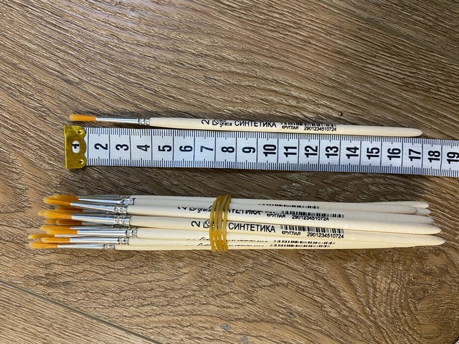 Фотография покупателя товара Кисть Синтетика Круглая № 2 (диаметр обоймы 2 мм; длина волоса 12 мм), деревянная ручка, Calligrata - Фото 2