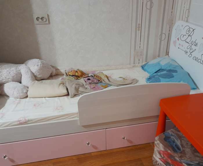 Фотография покупателя товара Бортик для кровати съемный Твист-1, 900х50х300, Дуб молочный - Фото 4