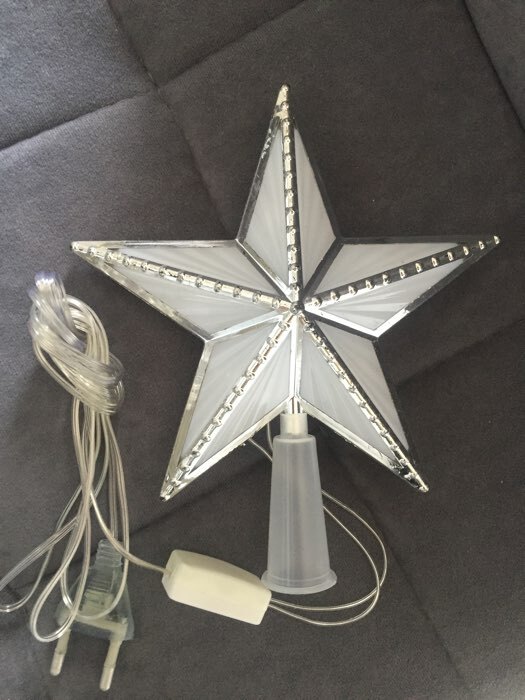 Фотография покупателя товара Светодиодная верхушка на ёлку «Звезда серебристая» 16 см, 10 LED, провод 2 метра, 220 В, свечение мульти - Фото 19