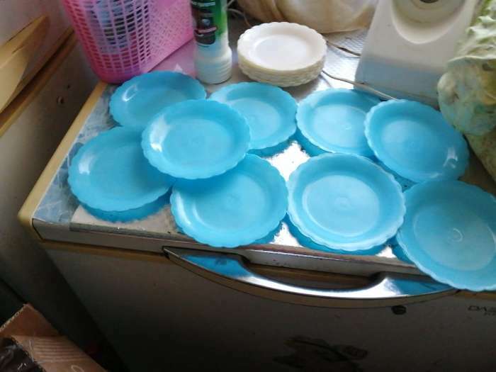 Фотография покупателя товара Набор тарелок «Кружево», 9 шт, d=15 см, цвет МИКС - Фото 3