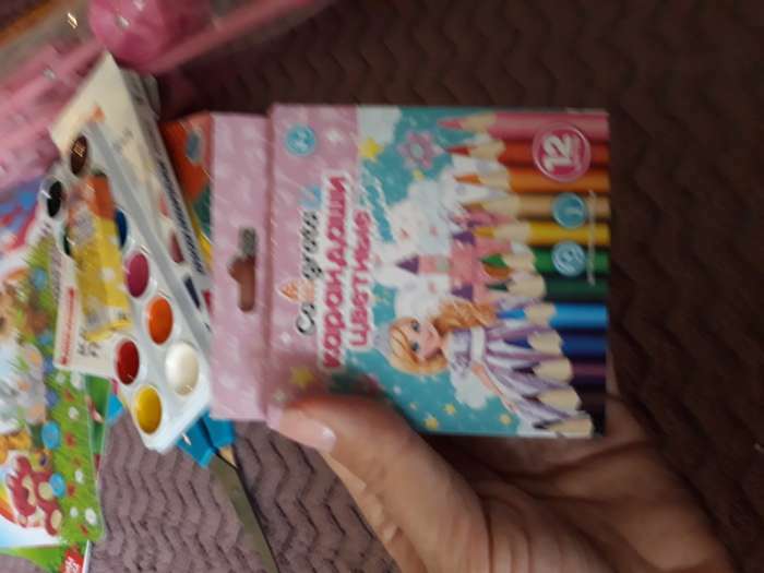 Фотография покупателя товара Карандаши цветные "Принцесса", МИНИ, 12 цветов, корпус деревянный, шестигранные