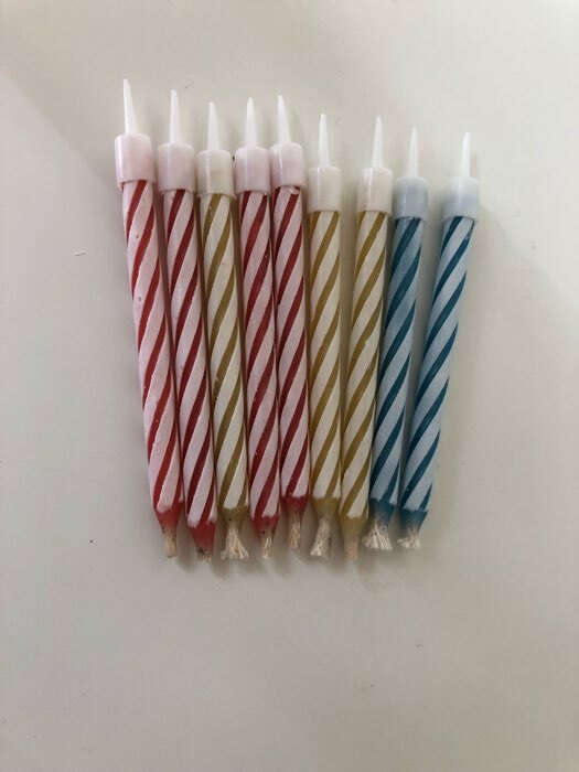 Фотография покупателя товара Незадуваемые свечи для торта "Спираль", набор: 10 шт и 10 подставок - Фото 4