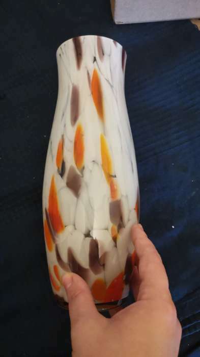 Фотография покупателя товара Ваза "Гранд" 26 см, красно-бело-марганцевая