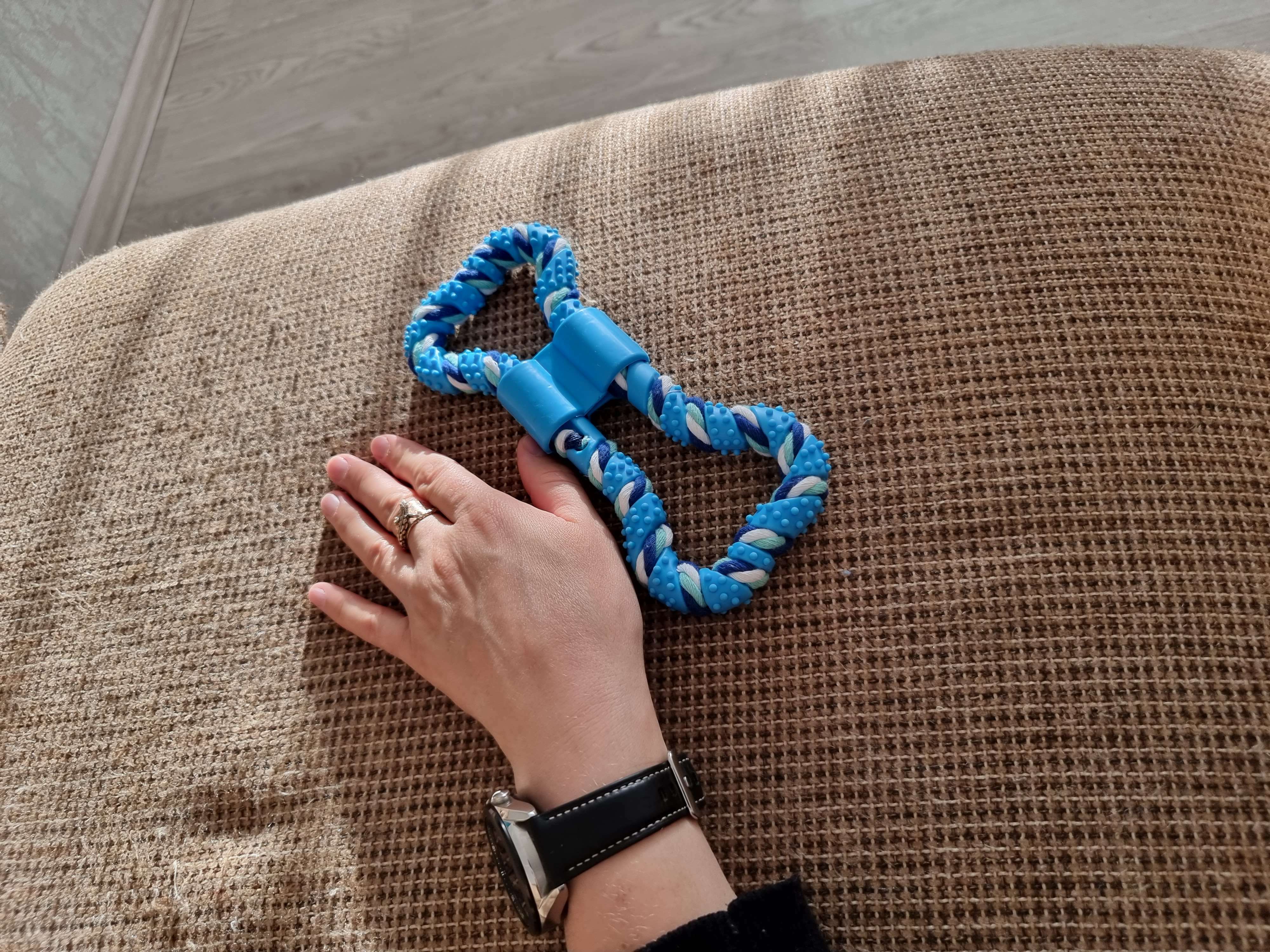 Фотография покупателя товара Игрушка витая из резины и каната "Мегакость", 19,5 см, синяя - Фото 1