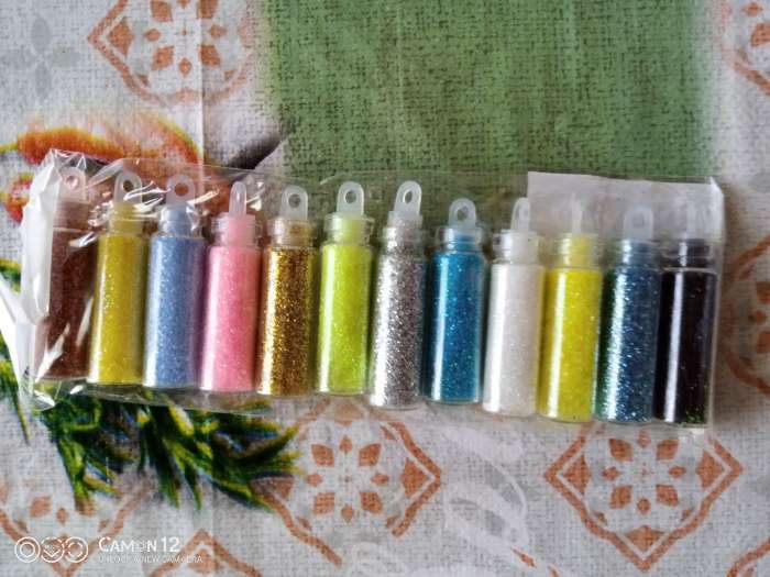 Фотография покупателя товара Блёстки для декора, мелкие, набор 12 бутылочек, разноцветные - Фото 7
