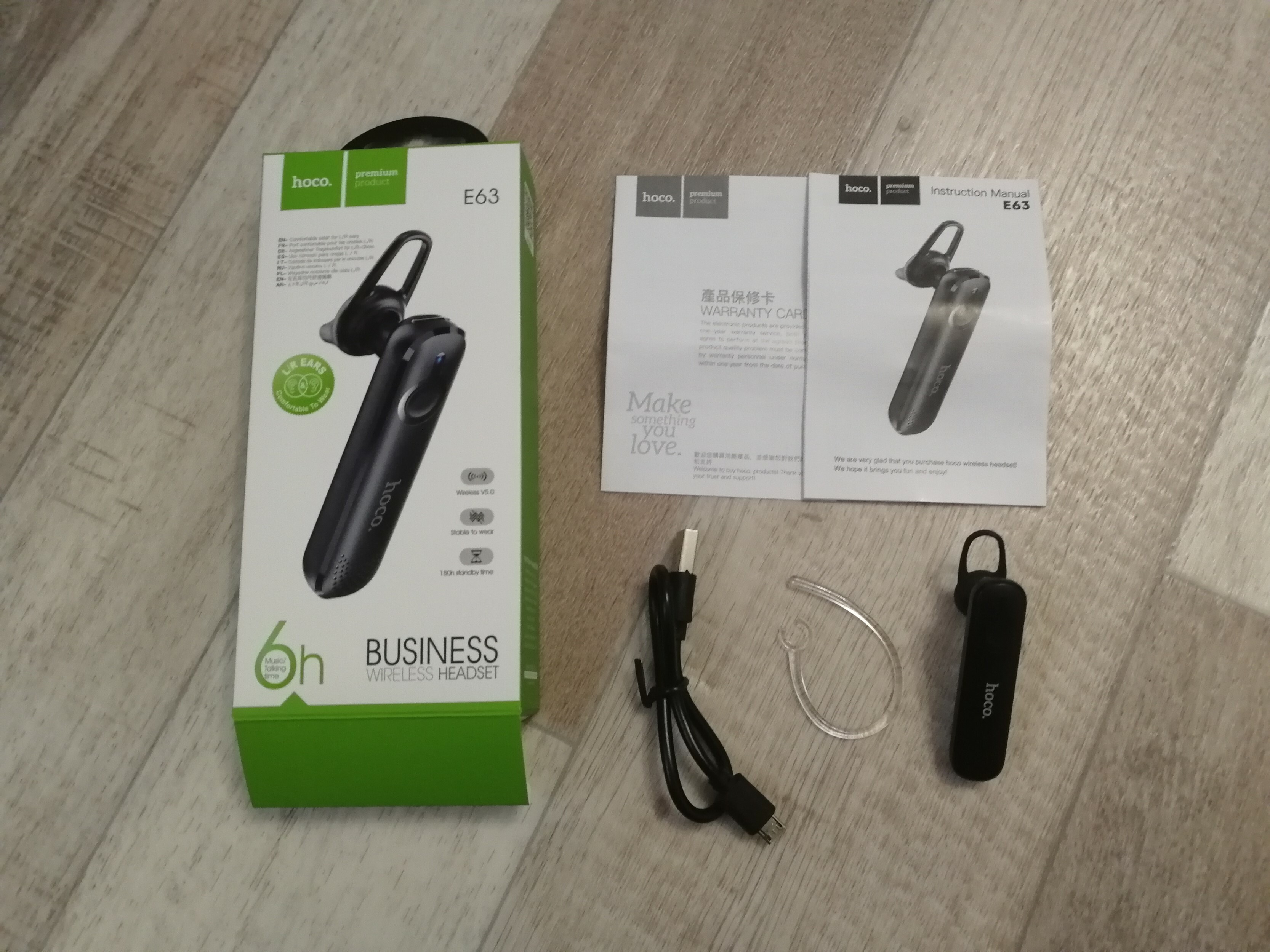 Фотография покупателя товара Беспроводная Bluetooth-гарнитура Hoco E63, BT5.0, 70 мАч, микрофон, черная