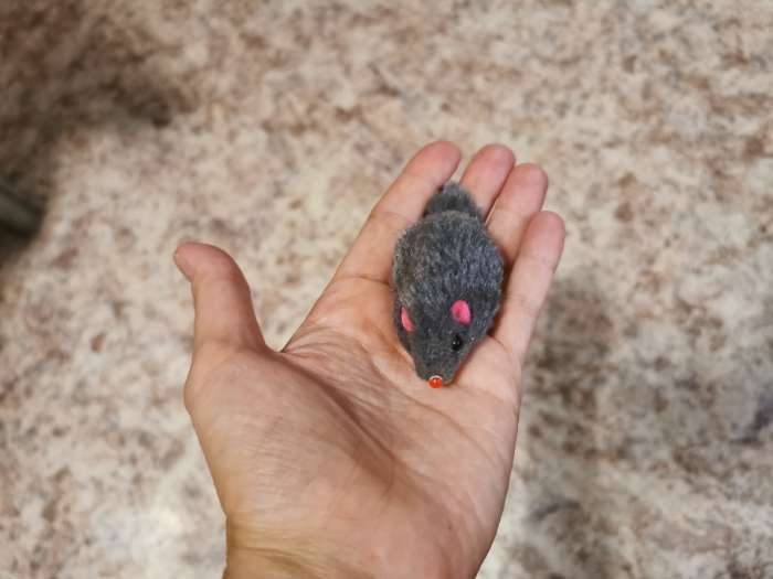 Фотография покупателя товара Мышь меховая однотонная 6,5 см, розовая - Фото 6