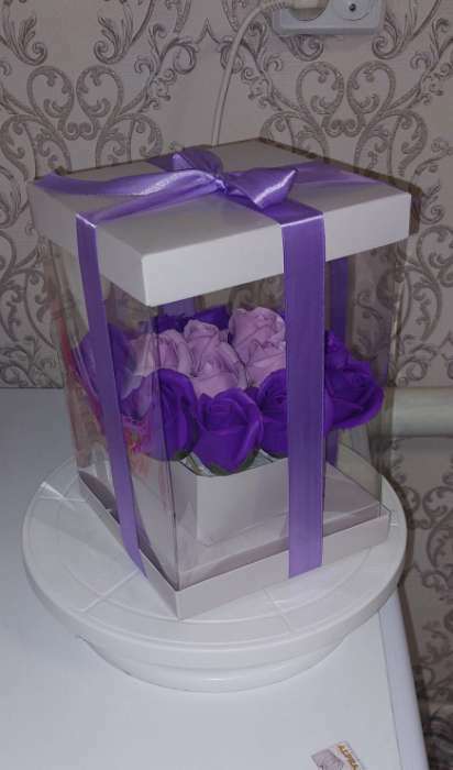 Фотография покупателя товара Коробка подарочная для цветов с вазой и PVC окнами складная, упаковка, «Серая», 16 х 23 х 16 см - Фото 7