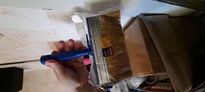 Фотография покупателя товара Кисть-макловица ТУНДРА, смешанная щетина, пластиковая рукоятка, 50х180 мм - Фото 1
