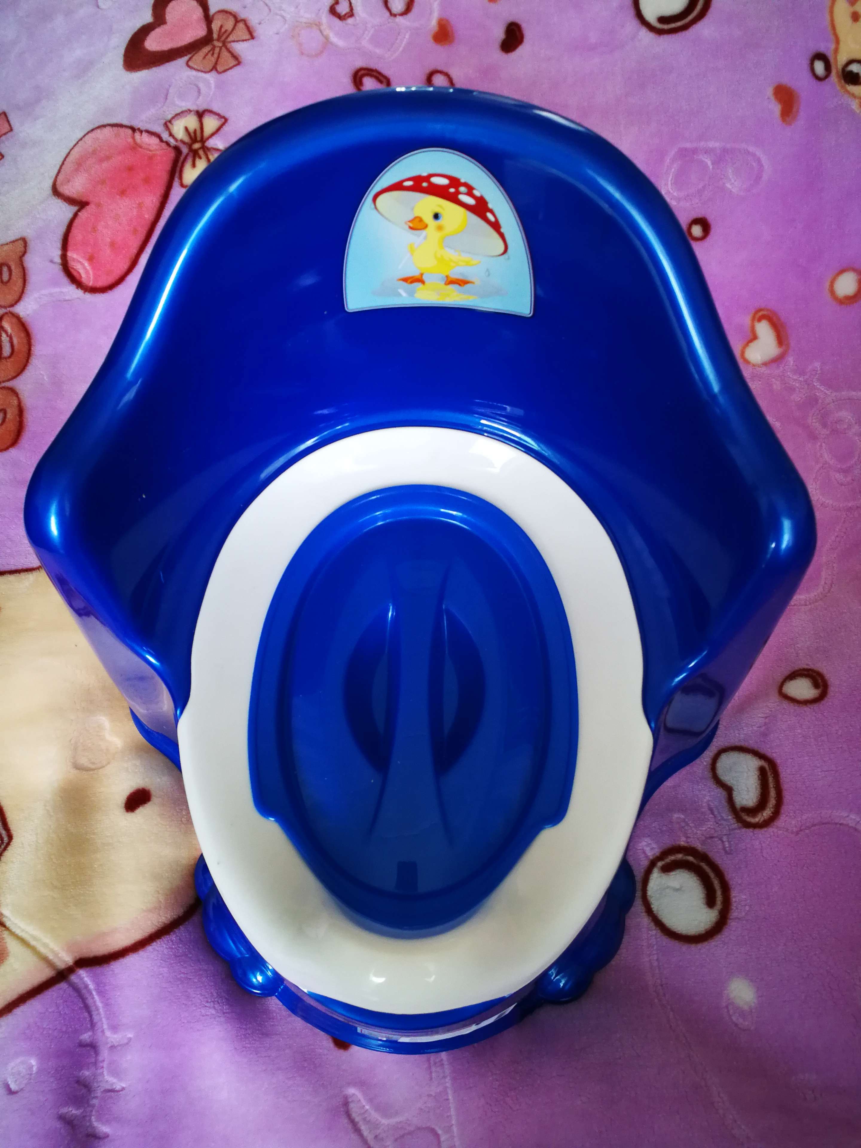 Фотография покупателя товара Горшок детский антискользящий «Комфорт» с крышкой, съёмная чаша, цвет голубой - Фото 8