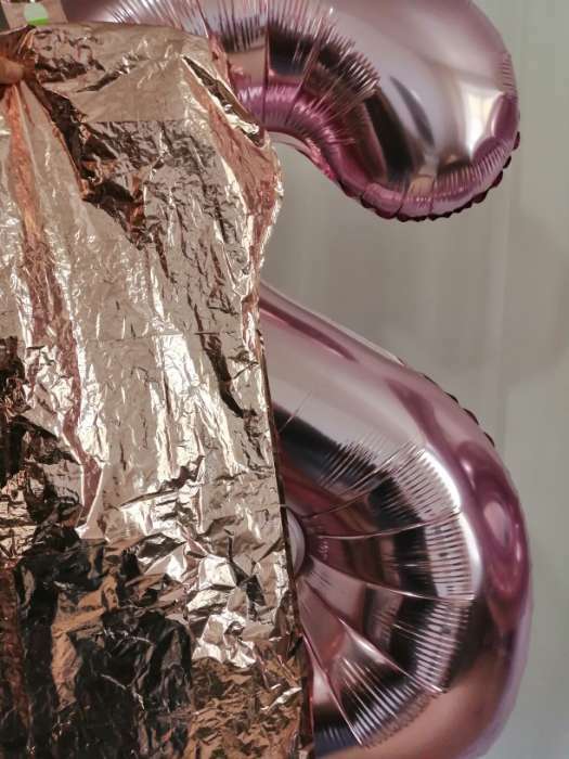 Фотография покупателя товара Шар фольгированный 40" «Цифра 6», индивидуальная упаковка, 1 шт., цвет розовое золото