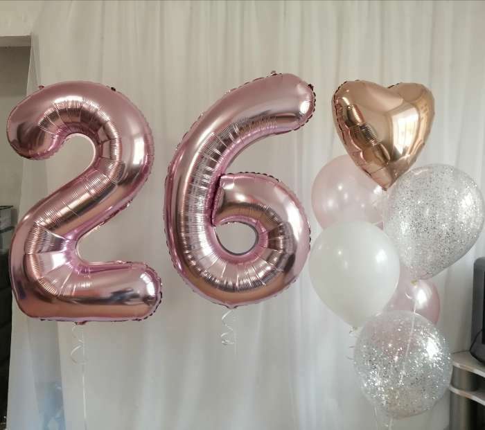 Фотография покупателя товара Шар фольгированный 40" «Цифра 7», индивидуальная упаковка, 1 шт., цвет розовое золото - Фото 14