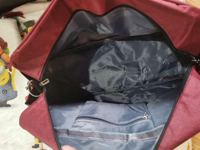 Фотография покупателя товара Сумка дорожная на молнии, 3 наружных кармана, цвет синий - Фото 3
