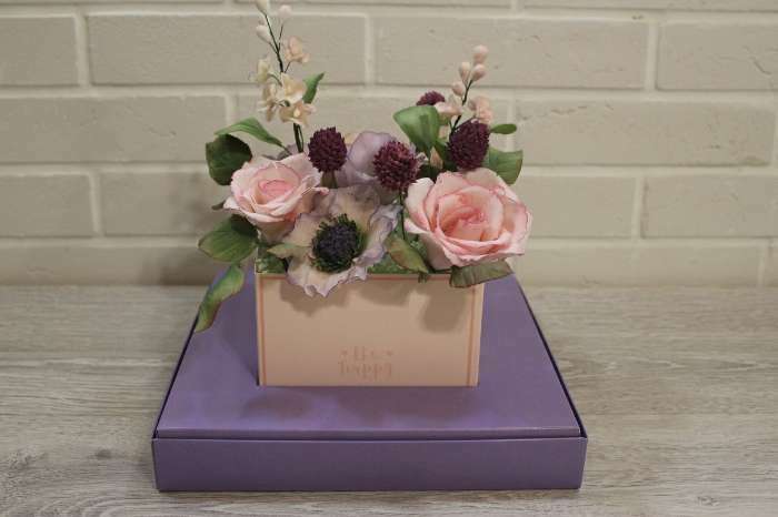 Фотография покупателя товара Коробка подарочная для цветов с вазой и PVC окнами складная, упаковка, «Счастья!», 23 х 30 х 23 см - Фото 4