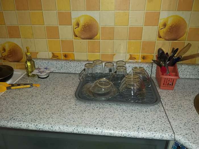 Фотография покупателя товара Поднос с вкладышем для сушки посуды «Колос», 45,5×36 см, цвет МИКС - Фото 9