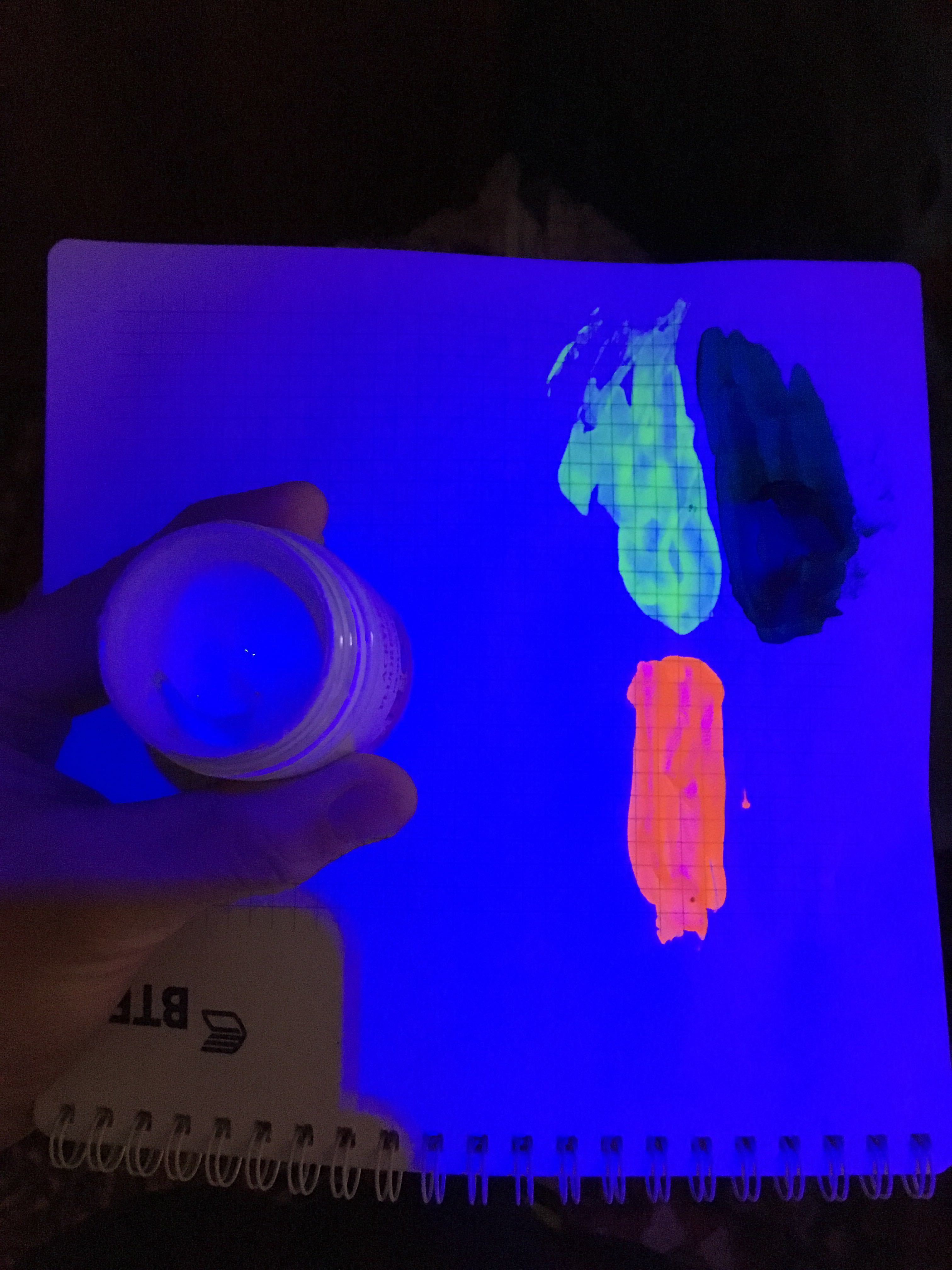 Фотография покупателя товара Краска акриловая Fluo 50 мл, ЗХК Decola, флуоресцентная белая, 4328104 - Фото 2