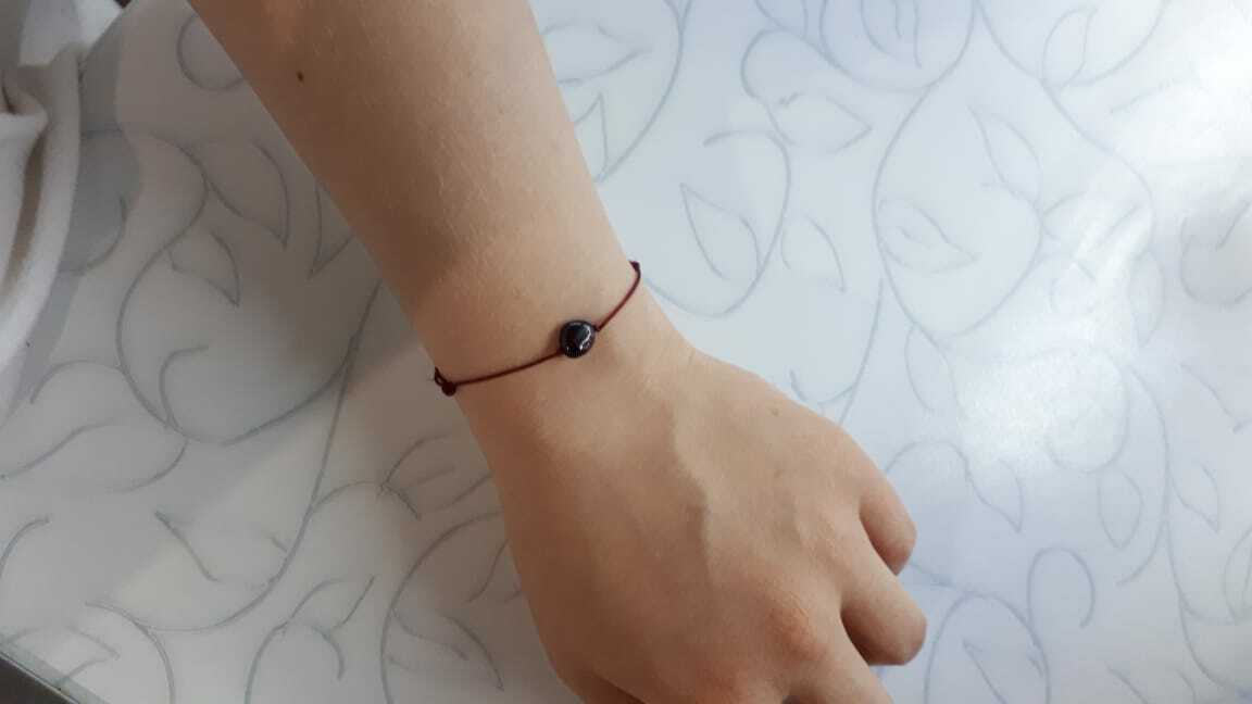 Фотография покупателя товара Браслет желаний «Гранат» на бордовой нити, длина регулируется - Фото 1