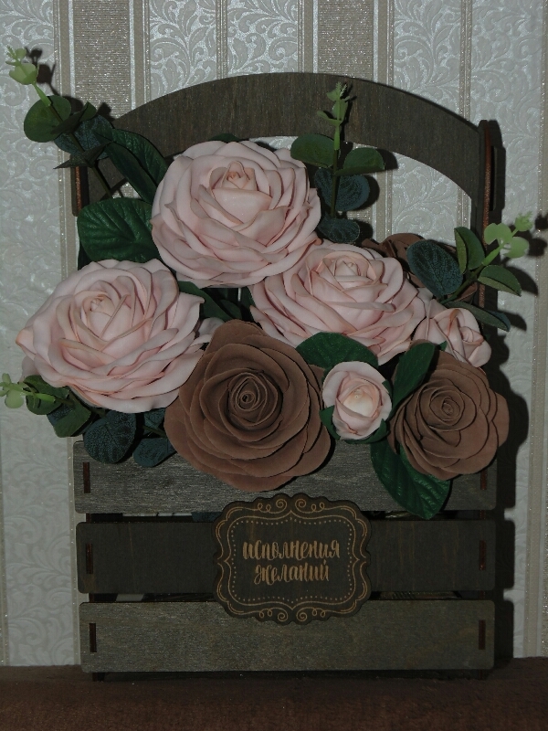 Фотография покупателя товара Кашпо флористическое «Исполнения желаний», серый, 15 × 21 × 31.5 см