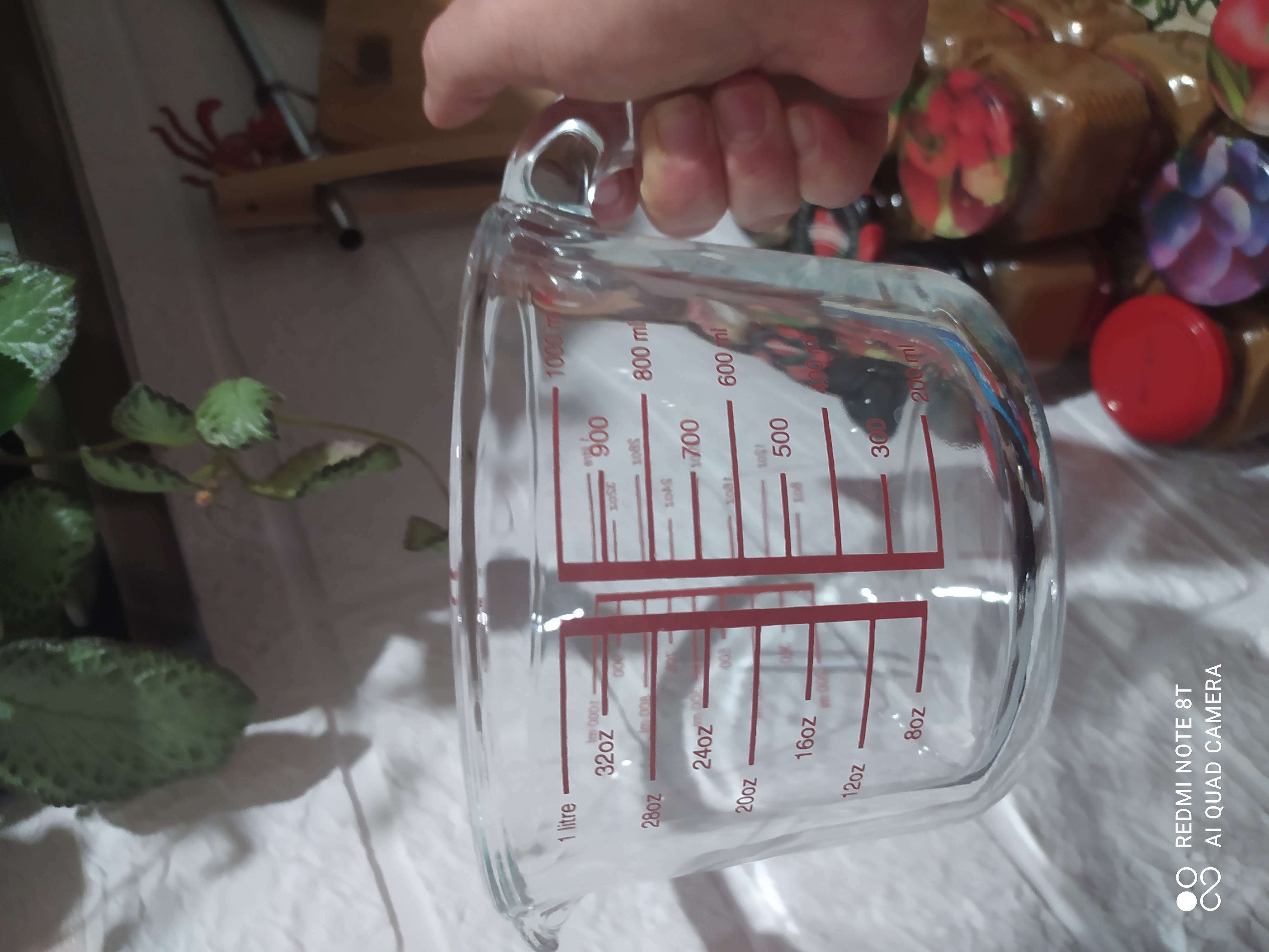 Фотография покупателя товара Кувшин мерный из жаропрочного стекла Доляна, 1 л, 20,5×16×11 см - Фото 1