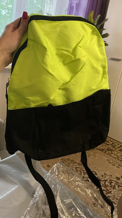 Фотография покупателя товара Рюкзак школьный текстильный с карманом, цвет жёлтый/чёрный, 22х13х30 см