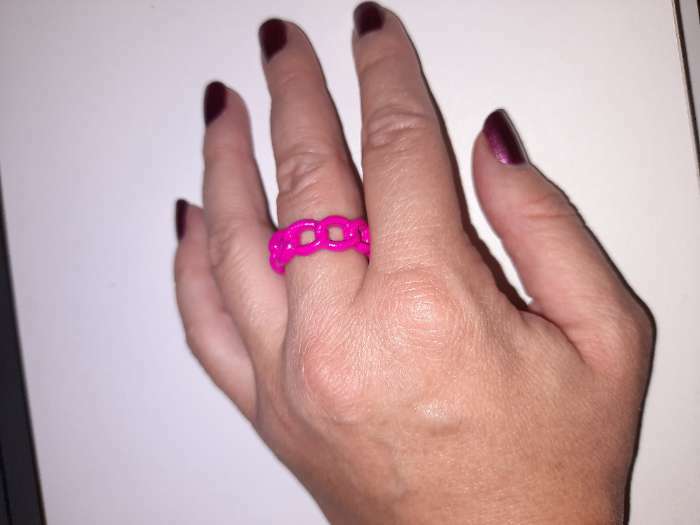 Фотография покупателя товара Кольцо Amore цепь, цвет розовый, безразмерное - Фото 6
