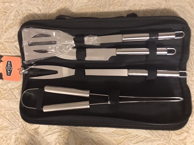 Фотография покупателя товара Набор для барбекю Maclay: вилка, щипцы, лопатка, нож, 38.5 см