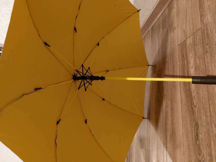 Фотография покупателя товара Зонт - трость полуавтоматический «Однотон», 8 спиц, R = 60 см, цвет МИКС