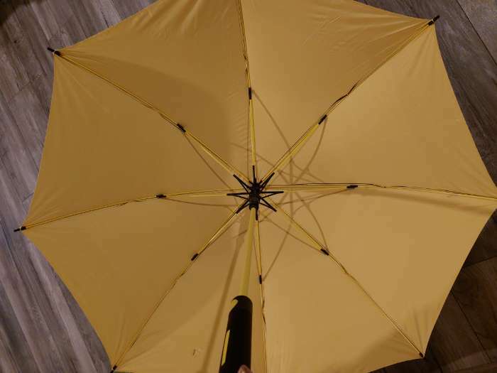Фотография покупателя товара Зонт - трость полуавтоматический «Однотон», 8 спиц, R = 60 см, цвет МИКС - Фото 2