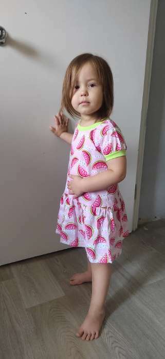Фотография покупателя товара Платье для девочки, цвет розовый/арбузы, рост 98 см
