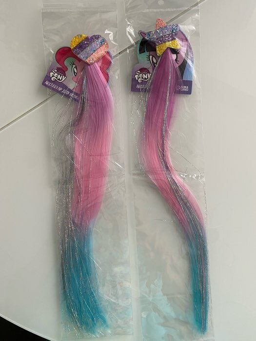 Фотография покупателя товара Прядь для волос на заколке "Звездочка" 40 см